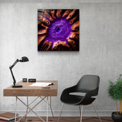 ."Heart of the Wood - Purple". Designer's Collection Glass the Wood Art - ArtDesigna Glass Printing Wall Art