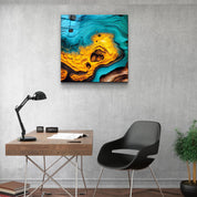 ."Heart of the Wood - Yellow". Designer's Collection Glass the Wood Art - ArtDesigna Glass Printing Wall Art