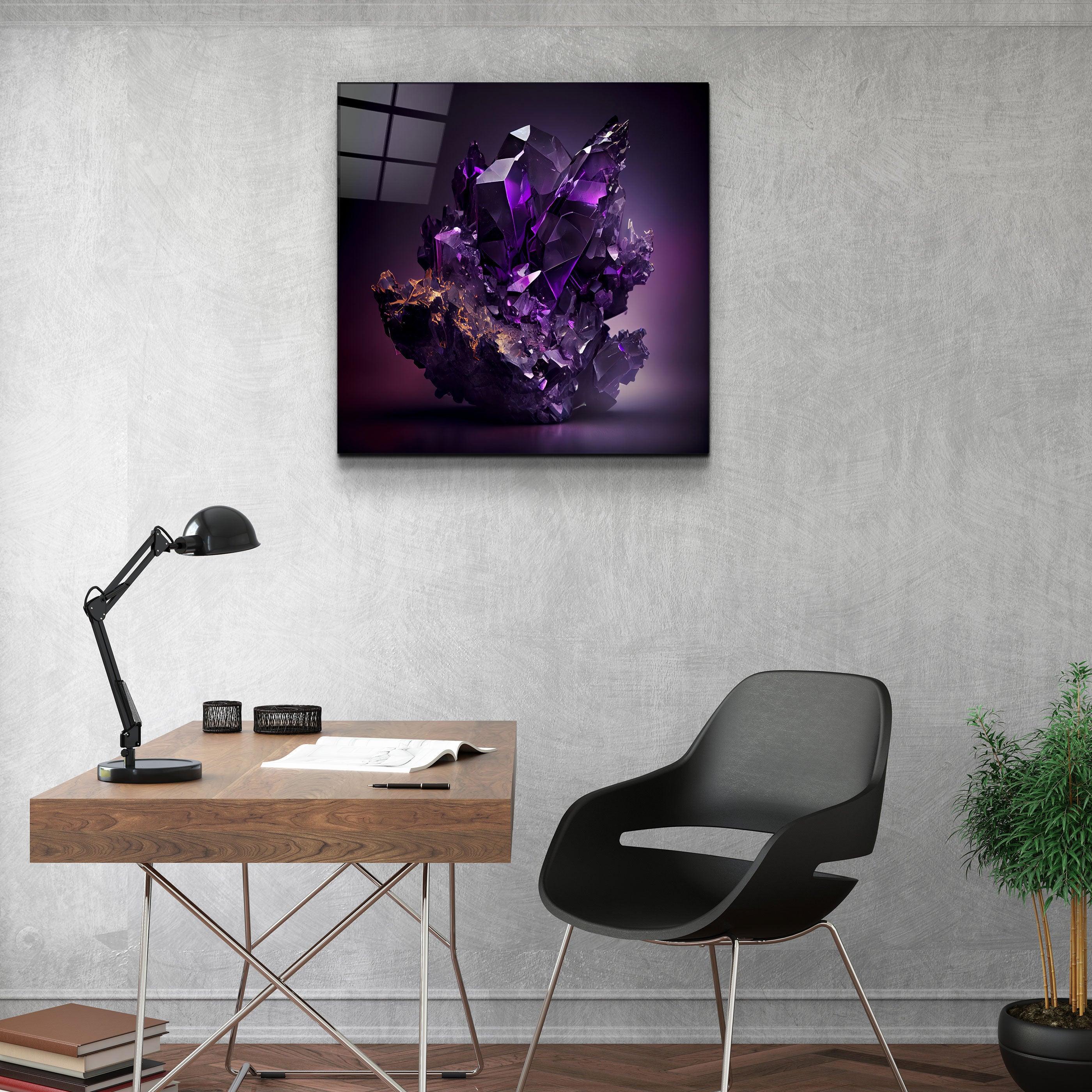 ."Amethyst - Purple". Designer's Collection Glass the Wood Art - ArtDesigna Glass Printing Wall Art