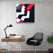 ."Retro Hats and Red Lips". Contemporary Collection Glass Wall Art - ArtDesigna Glass Printing Wall Art