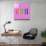 ."Sweet Sticks Retro". Contemporary Collection Glass Wall Art - ArtDesigna Glass Printing Wall Art