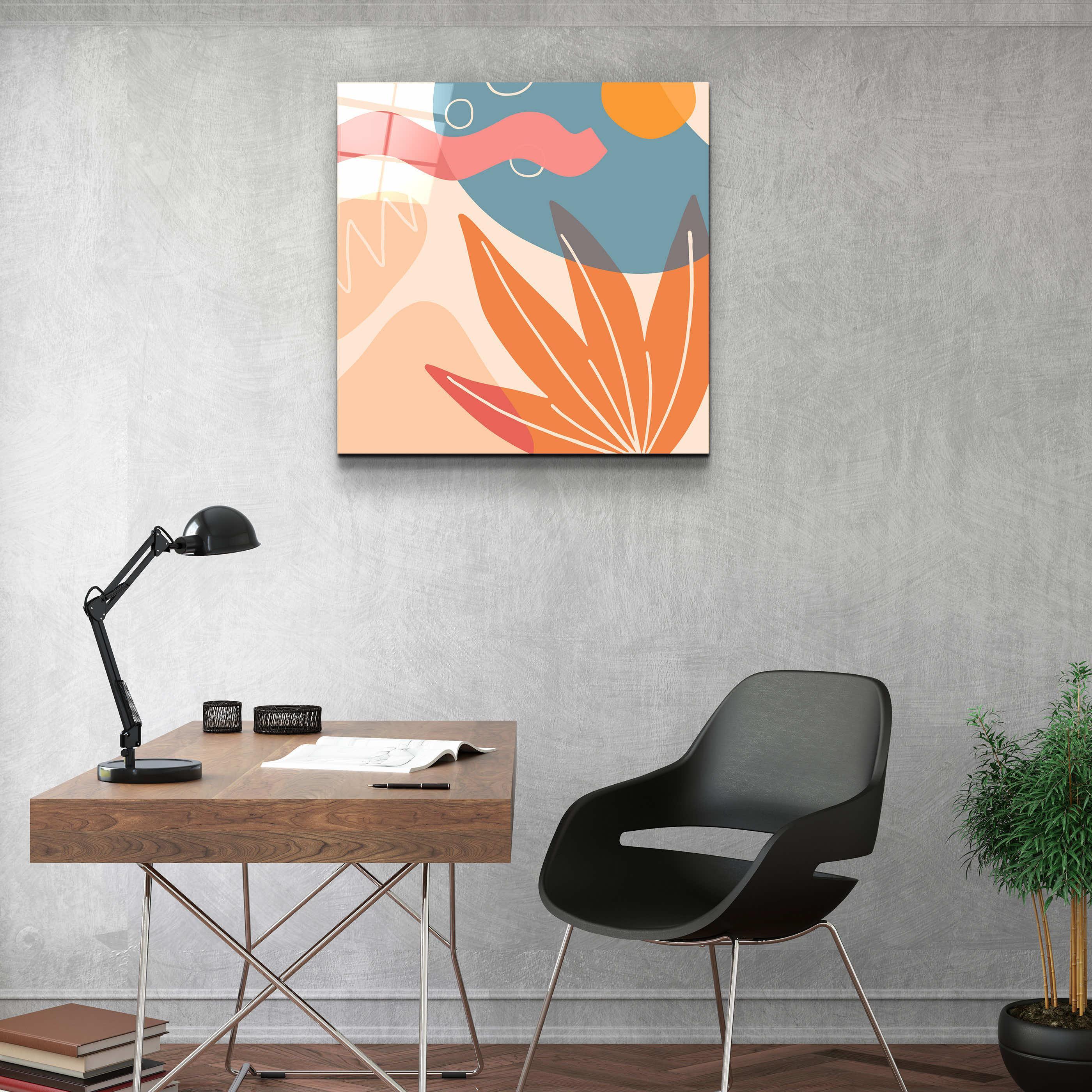 ."Terracota Abstract Flowers V2". Designer's Collection Glass Wall Art - ArtDesigna Glass Printing Wall Art