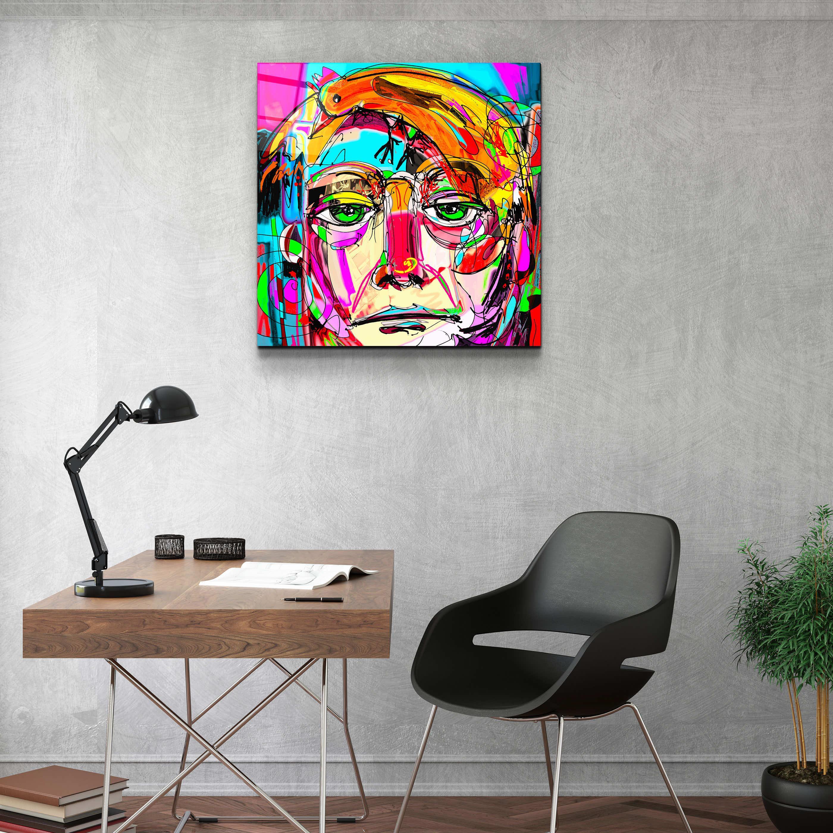 ."Face Illustration-Abstract". Designer's Collection Glass Wall Art - ArtDesigna Glass Printing Wall Art