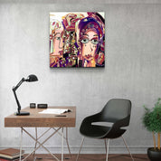 ."Faces Illustration-Abstract". Designer's Collection Glass Wall Art - ArtDesigna Glass Printing Wall Art