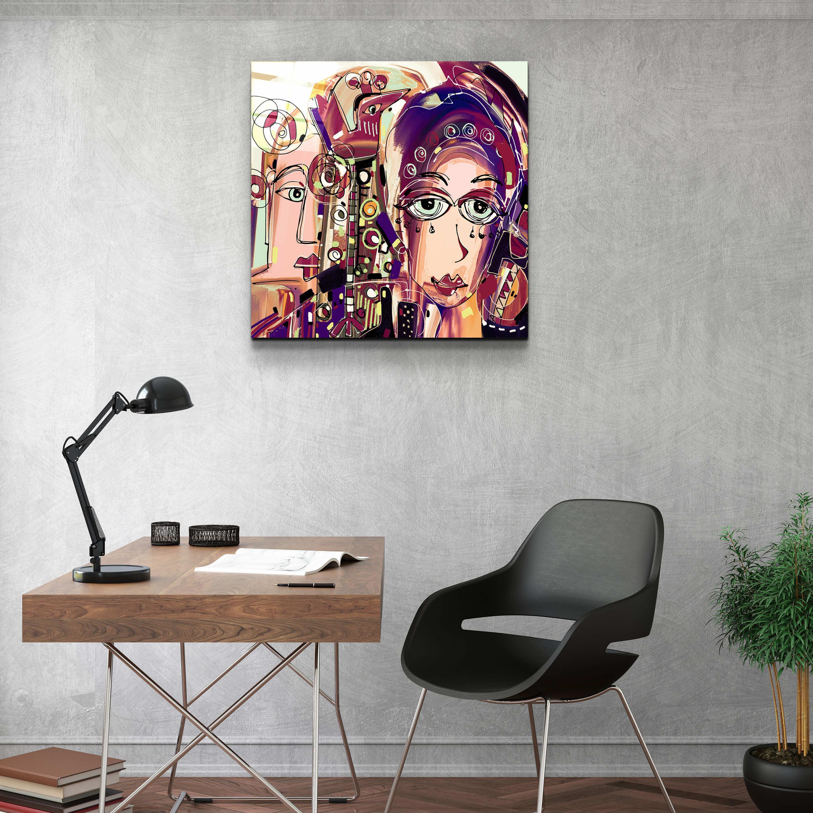 ."Faces Illustration-Abstract". Designer's Collection Glass Wall Art - ArtDesigna Glass Printing Wall Art