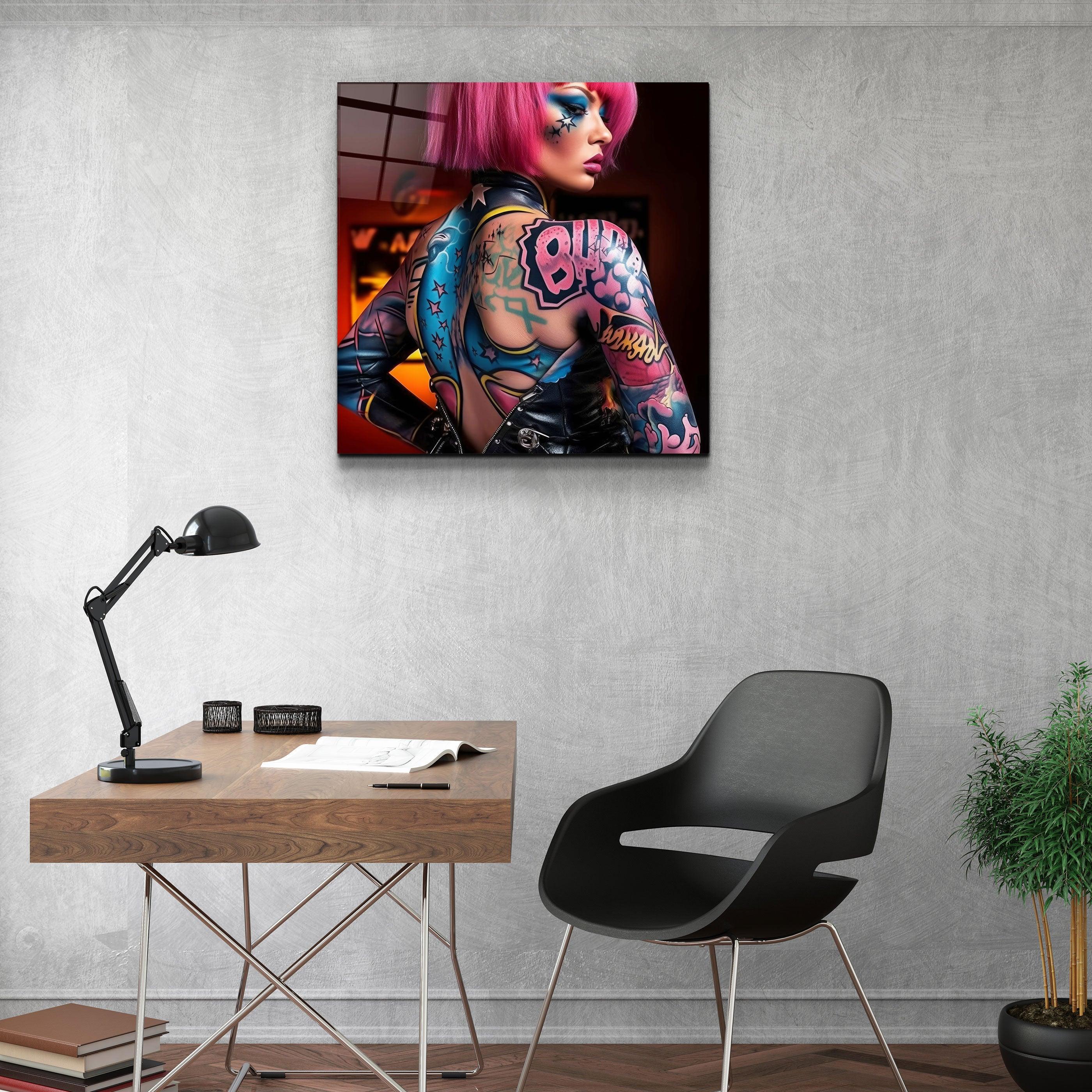 ."Tattooed v2". Designer's Collection Glass Wall Art - ArtDesigna Glass Printing Wall Art