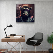 ."Bear Monkey". Designers Collection Glass Wall Art - ArtDesigna Glass Printing Wall Art