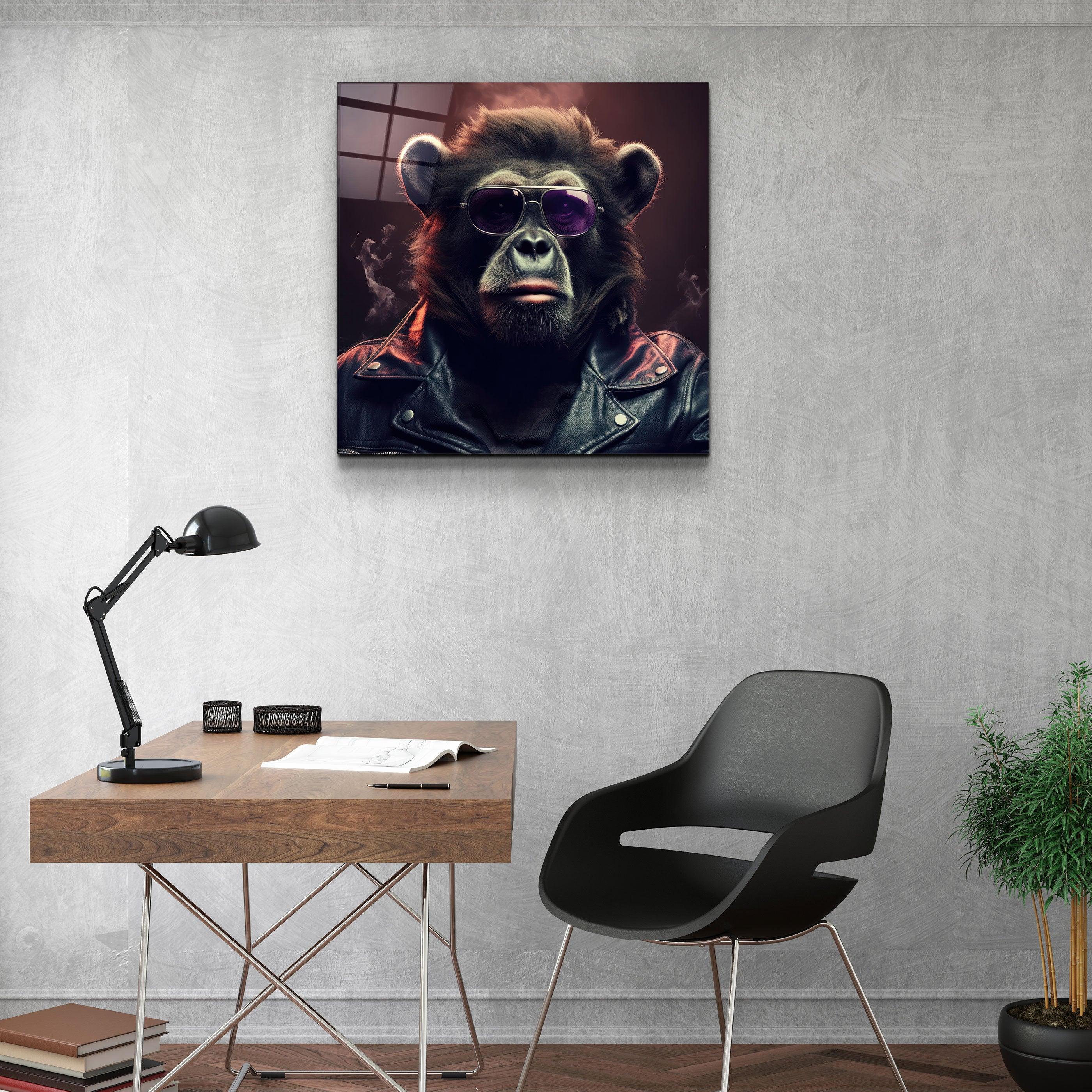 ."Bear Monkey". Designers Collection Glass Wall Art - ArtDesigna Glass Printing Wall Art