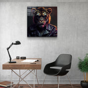 ."Tiger Monkey". Designers Collection Glass Wall Art - ArtDesigna Glass Printing Wall Art