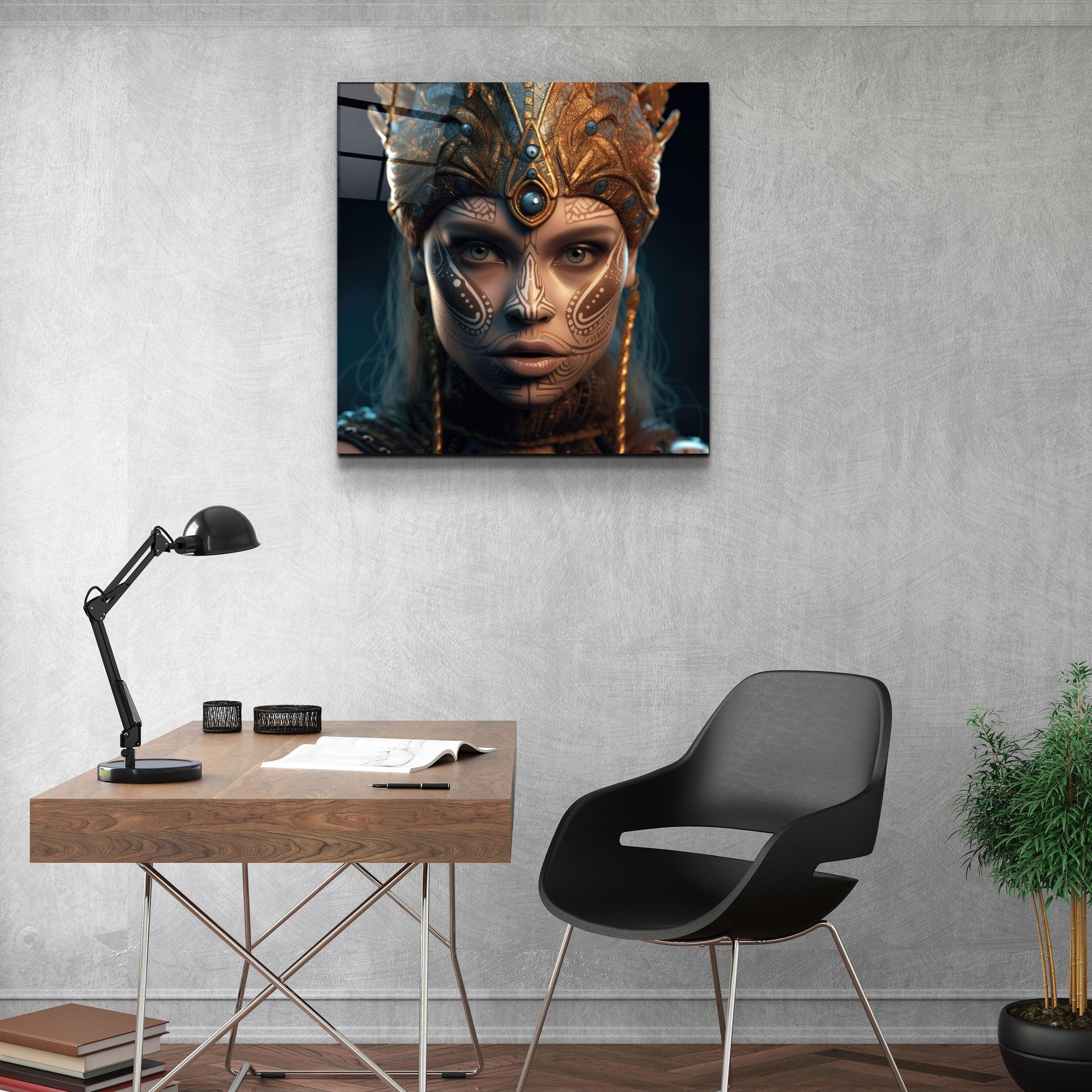 ."Woman Warrior 3". Secret World Collection Glass Wall Art - ArtDesigna Glass Printing Wall Art