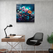 ."Oil Painting Flowers 2". Designers Collection Glass Wall Art - ArtDesigna Glass Printing Wall Art