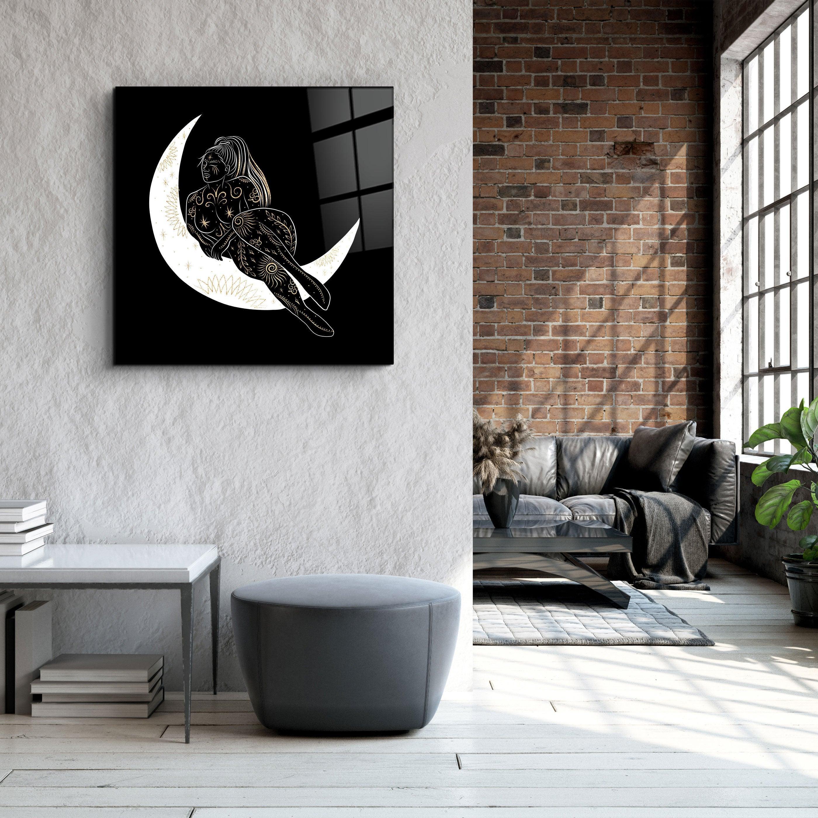 ."Moon Modern V3". Designer's Collection Glass Wall Art - ArtDesigna Glass Printing Wall Art