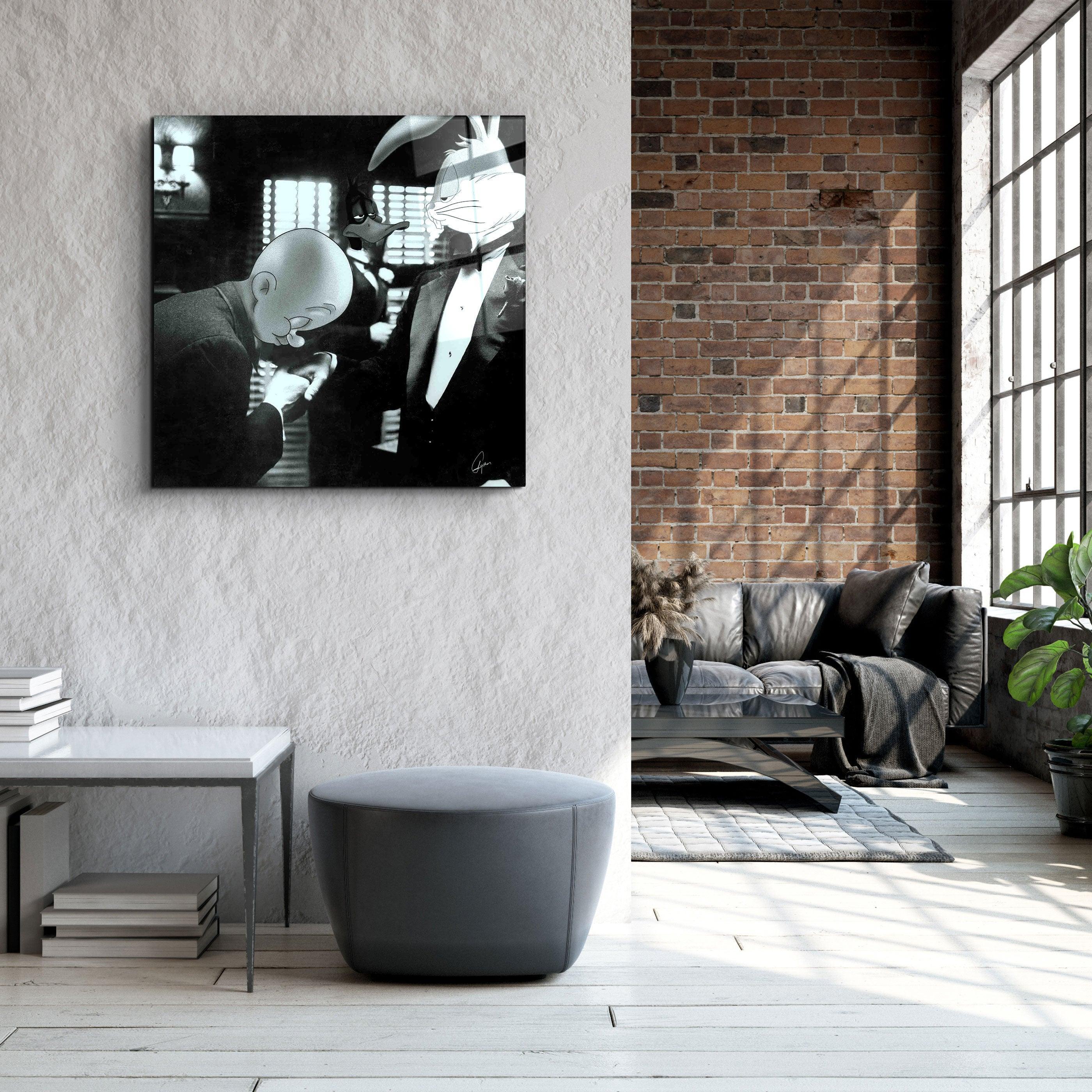 ・"Don Bunny - GodFather"・Designers Collection Glass Wall Art - ArtDesigna Glass Printing Wall Art