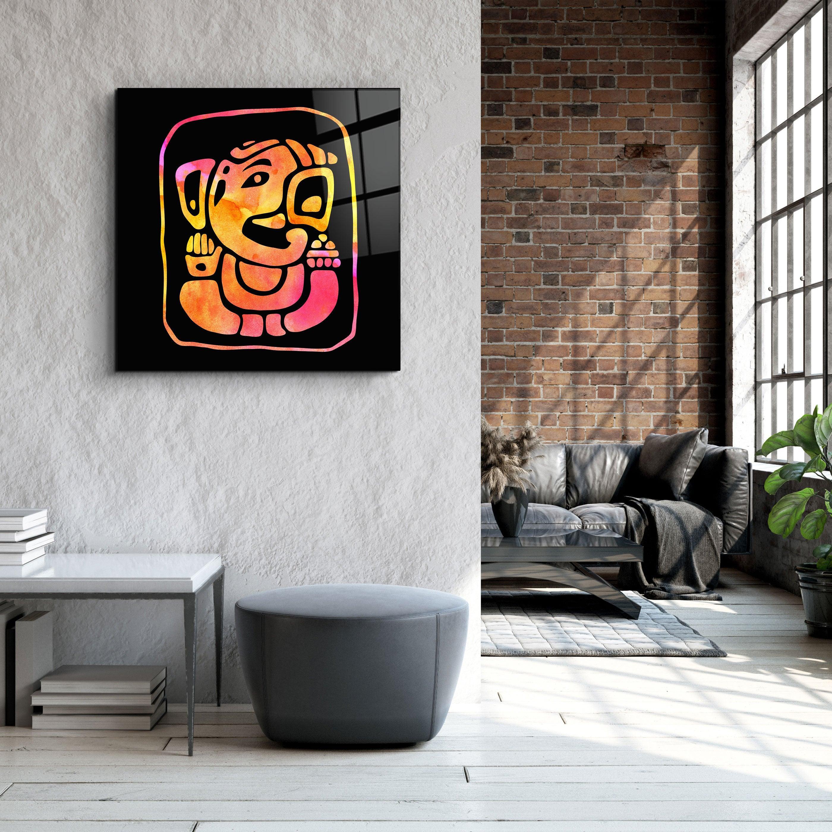 ・"Ganesha Illustration"・Glass Wall Art - ArtDesigna Glass Printing Wall Art