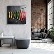 ・"Colorful Peppers"・Glass Wall Art - ArtDesigna Glass Printing Wall Art
