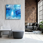 Blue Dreams Abstract | Glass Wall Art - Artdesigna