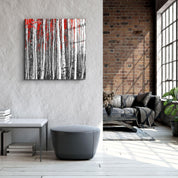 ・"Red Forest"・Glass Wall Art - ArtDesigna Glass Printing Wall Art