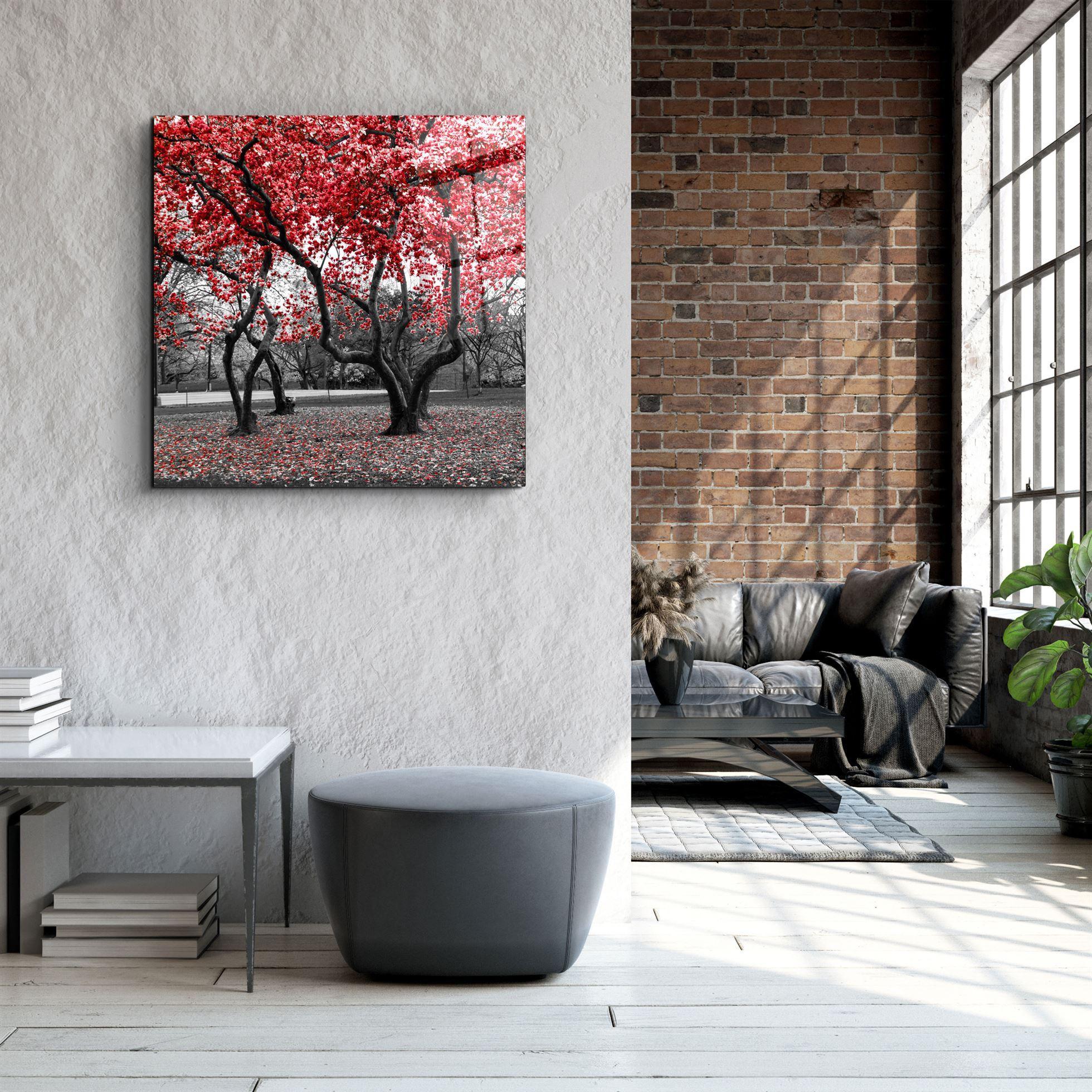 ・"Red Tree"・Glass Wall Art - ArtDesigna Glass Printing Wall Art