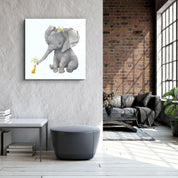 ・"Elephant and Duck"・Glass Wall Art - ArtDesigna Glass Printing Wall Art
