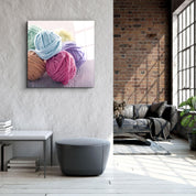 ・"Colored Yarn Balls"・Glass Wall Art - ArtDesigna Glass Printing Wall Art