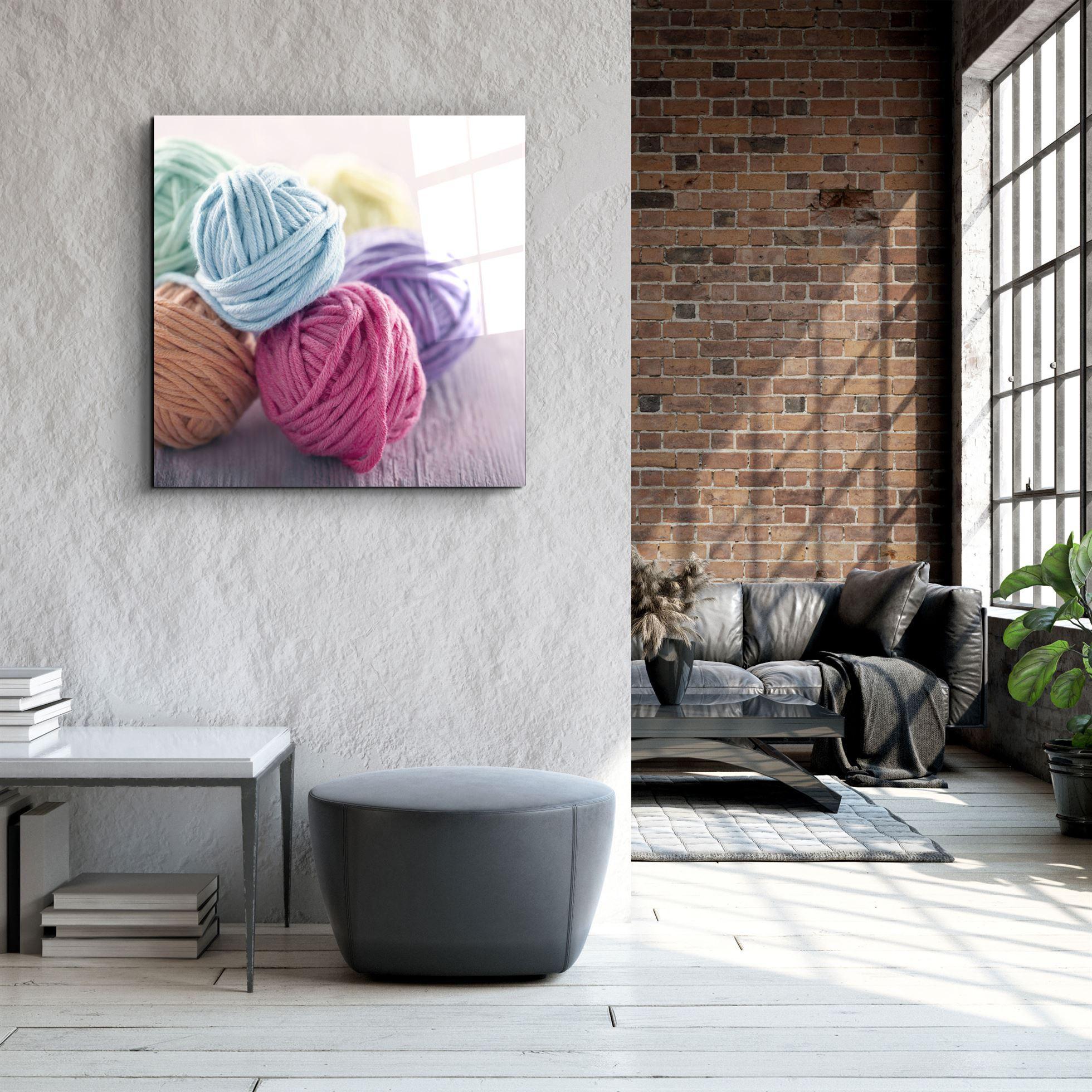 ・"Colored Yarn Balls"・Glass Wall Art - ArtDesigna Glass Printing Wall Art