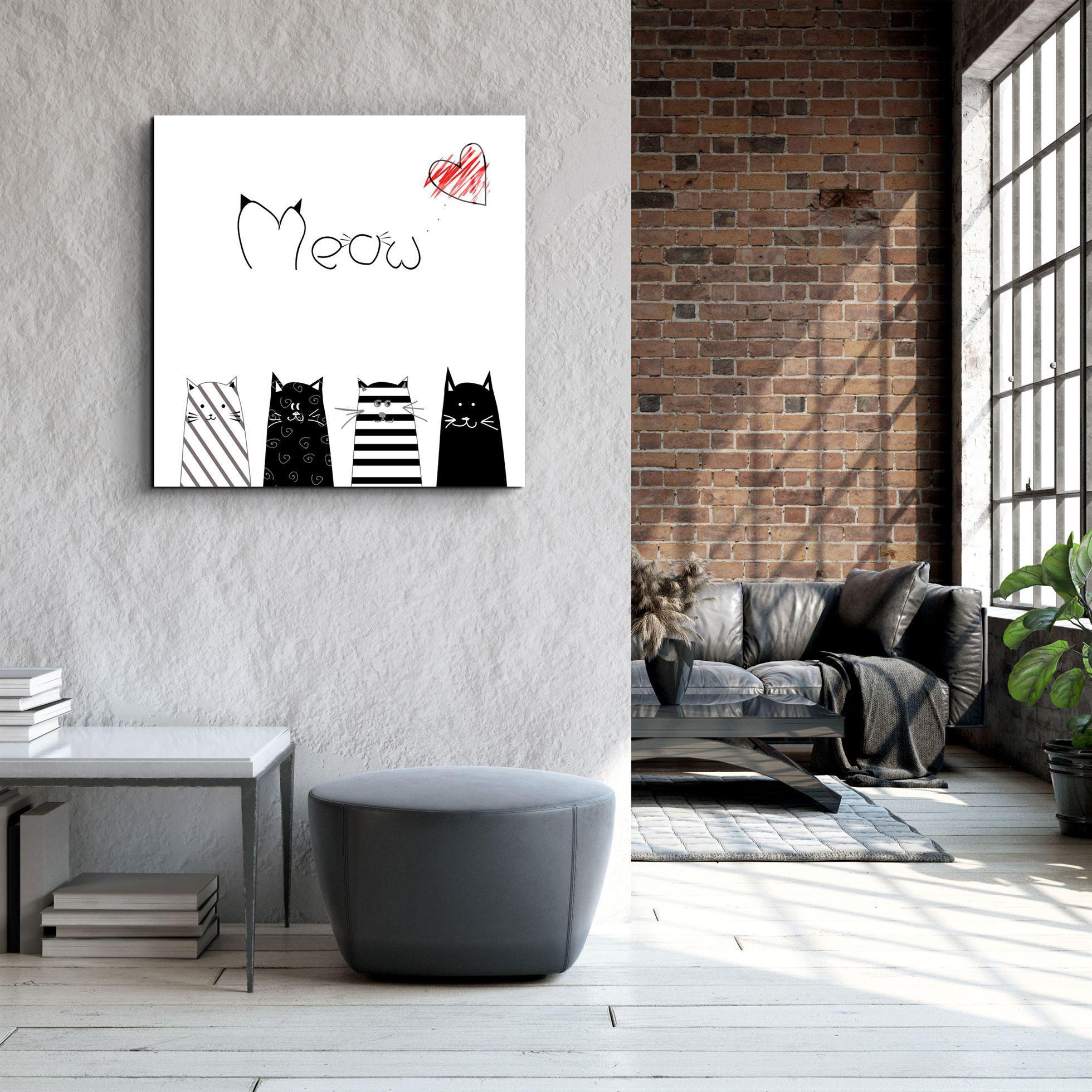 ・"Meow (Cat)"・Glass Wall Art - ArtDesigna Glass Printing Wall Art