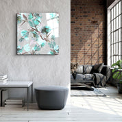 ・"Green Flower"・Glass Wall Art - ArtDesigna Glass Printing Wall Art