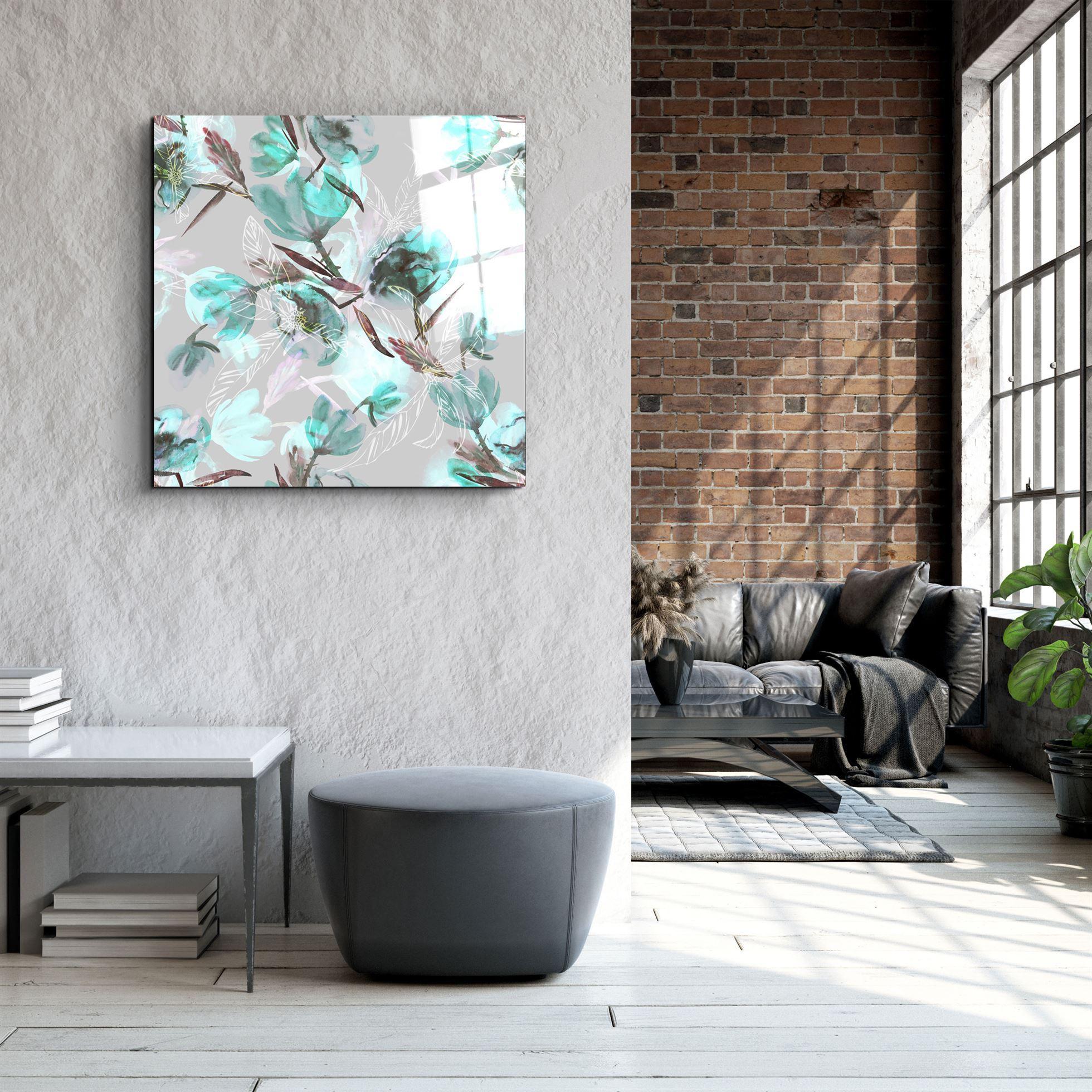 ・"Green Flower"・Glass Wall Art - ArtDesigna Glass Printing Wall Art