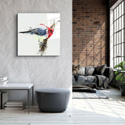 ・"Red Bird"・Glass Wall Art - ArtDesigna Glass Printing Wall Art