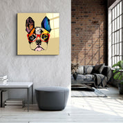・"Abstract Dog Face"・Glass Wall Art - ArtDesigna Glass Printing Wall Art
