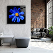・"Blue Flower"・Glass Wall Art - ArtDesigna Glass Printing Wall Art