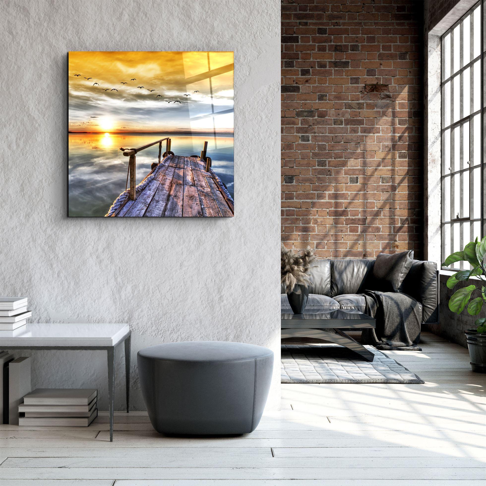 ・"Sunset Landscape"・Glass Wall Art - ArtDesigna Glass Printing Wall Art