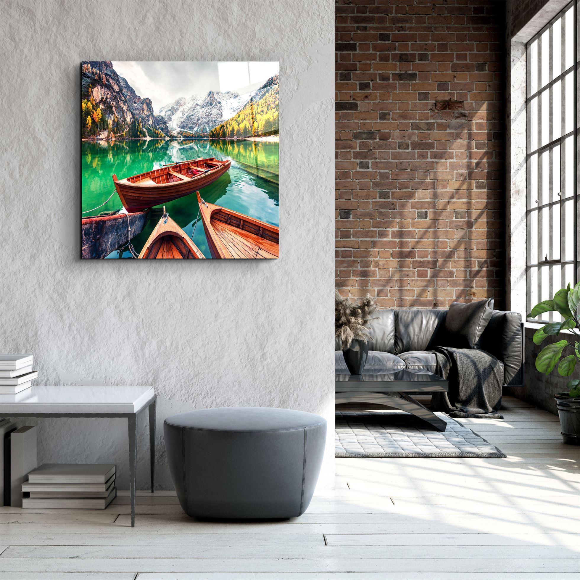 ・"Lake and Mountain Landscape"・Glass Wall Art - ArtDesigna Glass Printing Wall Art