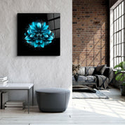 ・"Blue Flower"・Glass Wall Art - ArtDesigna Glass Printing Wall Art
