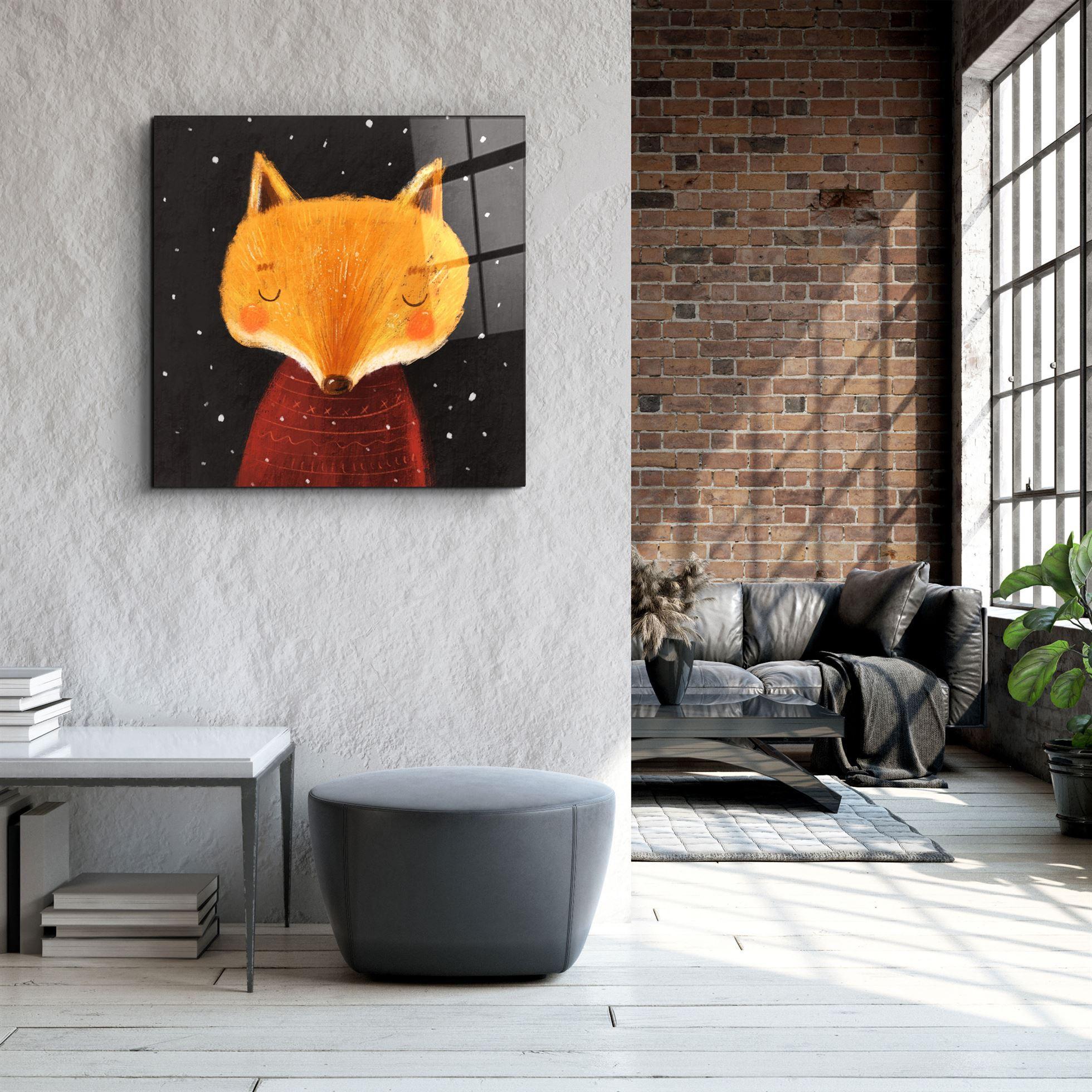 ・"Cute Fox"・Glass Wall Art - ArtDesigna Glass Printing Wall Art