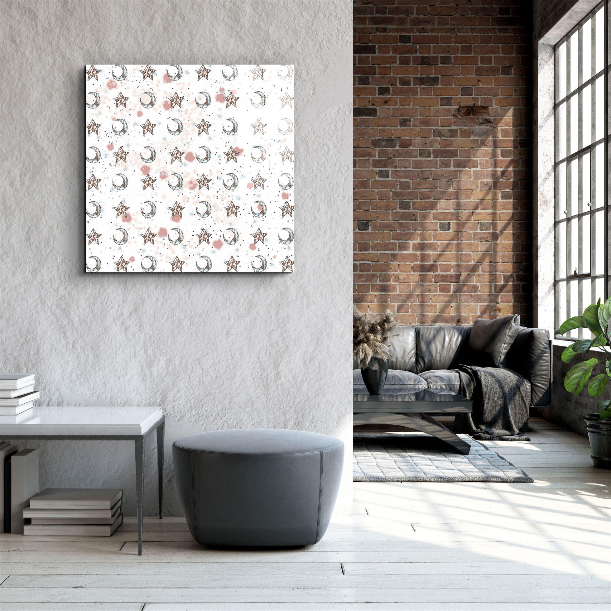 ."Moon Drops White". Glass Wall Art - ArtDesigna Glass Printing Wall Art