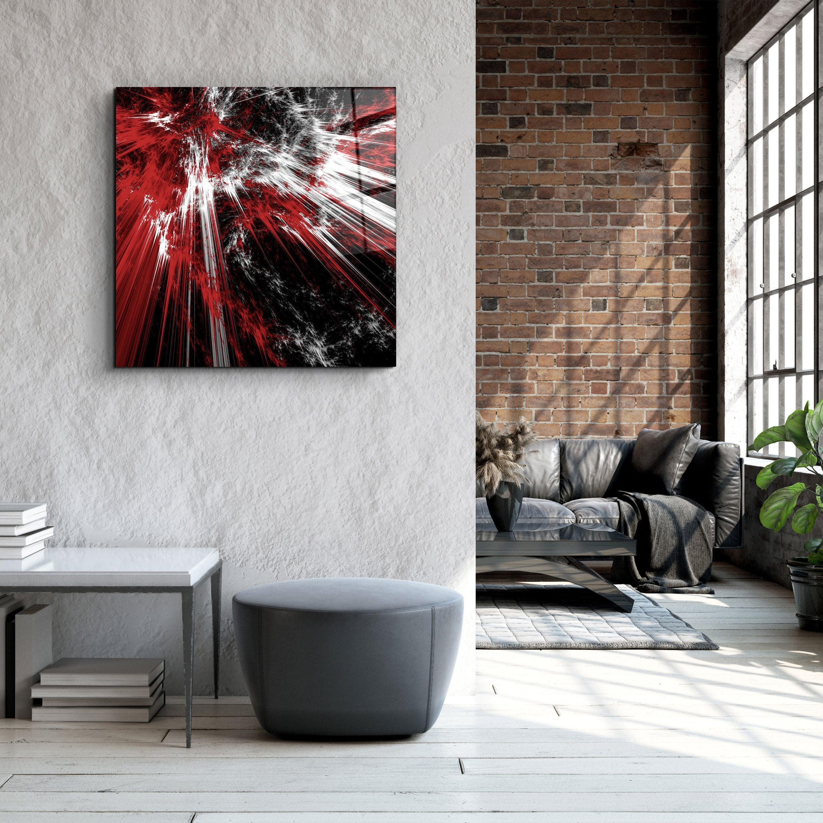 ・"Red Explosion"・Glass Wall Art - ArtDesigna Glass Printing Wall Art