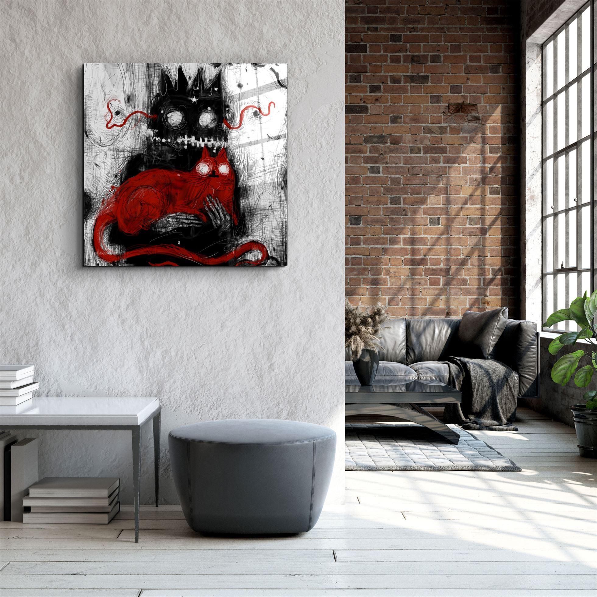 ・"Abstract Cat"・Glass Wall Art - ArtDesigna Glass Printing Wall Art