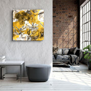 ・"Yellow Flowers"・Glass Wall Art - ArtDesigna Glass Printing Wall Art
