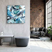 ・"Whales"・Glass Wall Art - ArtDesigna Glass Printing Wall Art