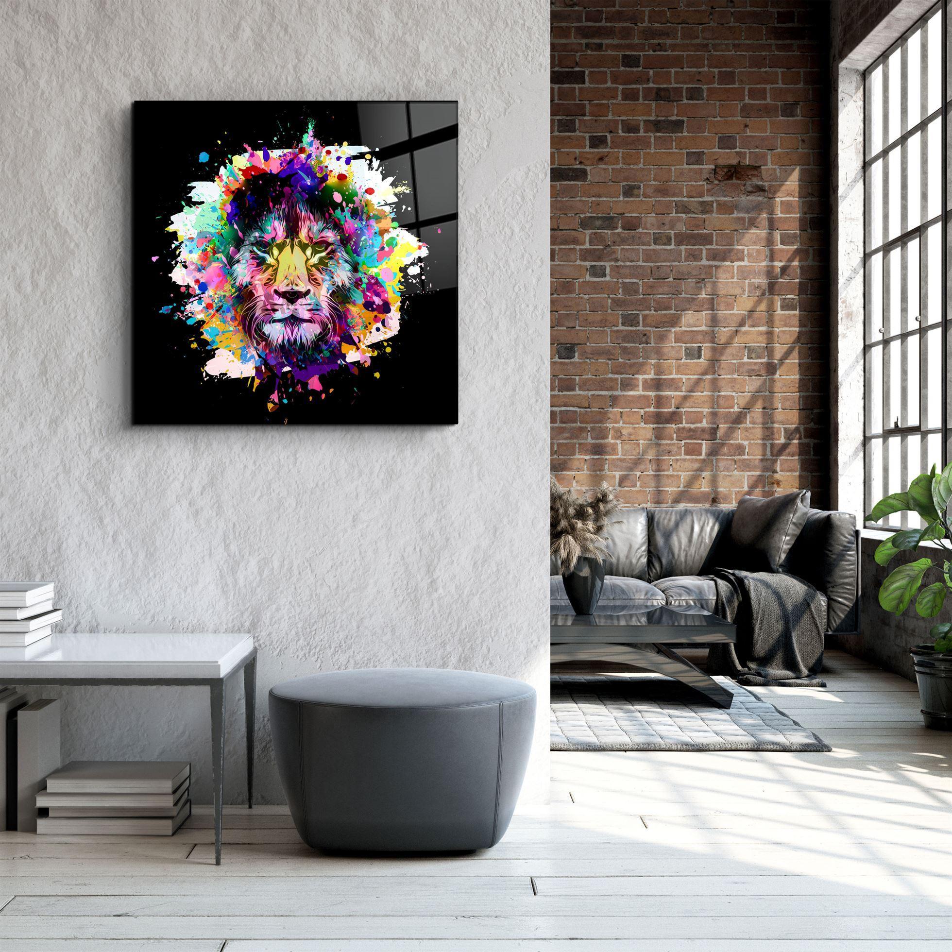 ・"Lion Abstract"・Glass Wall Art - ArtDesigna Glass Printing Wall Art