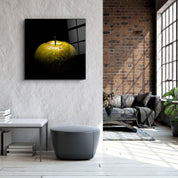 ・"Yellow Apple"・Glass Wall Art - ArtDesigna Glass Printing Wall Art