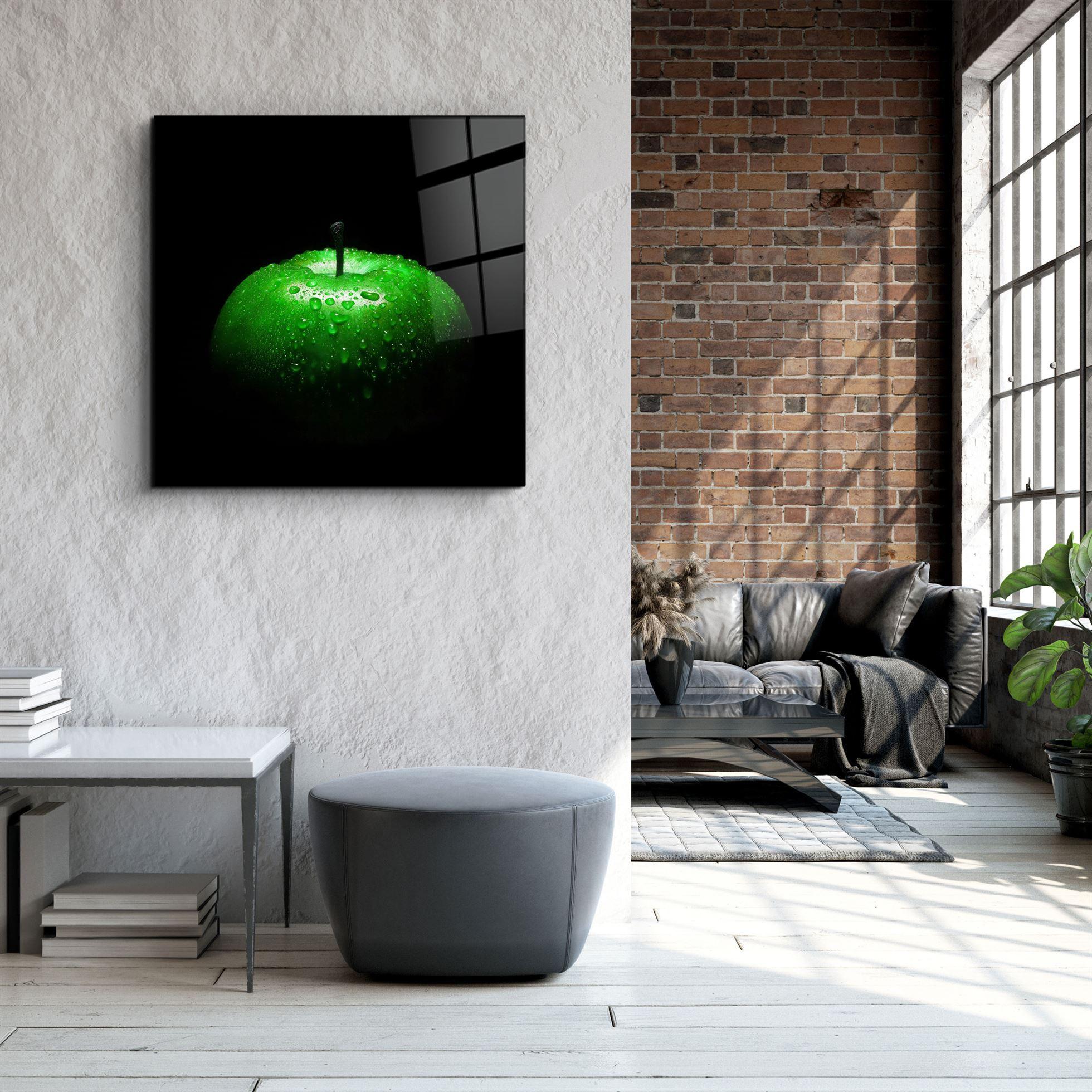 ・"Green Apple"・Glass Wall Art - ArtDesigna Glass Printing Wall Art