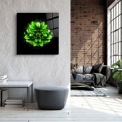 ・"Green Flower"・Glass Wall Art - ArtDesigna Glass Printing Wall Art