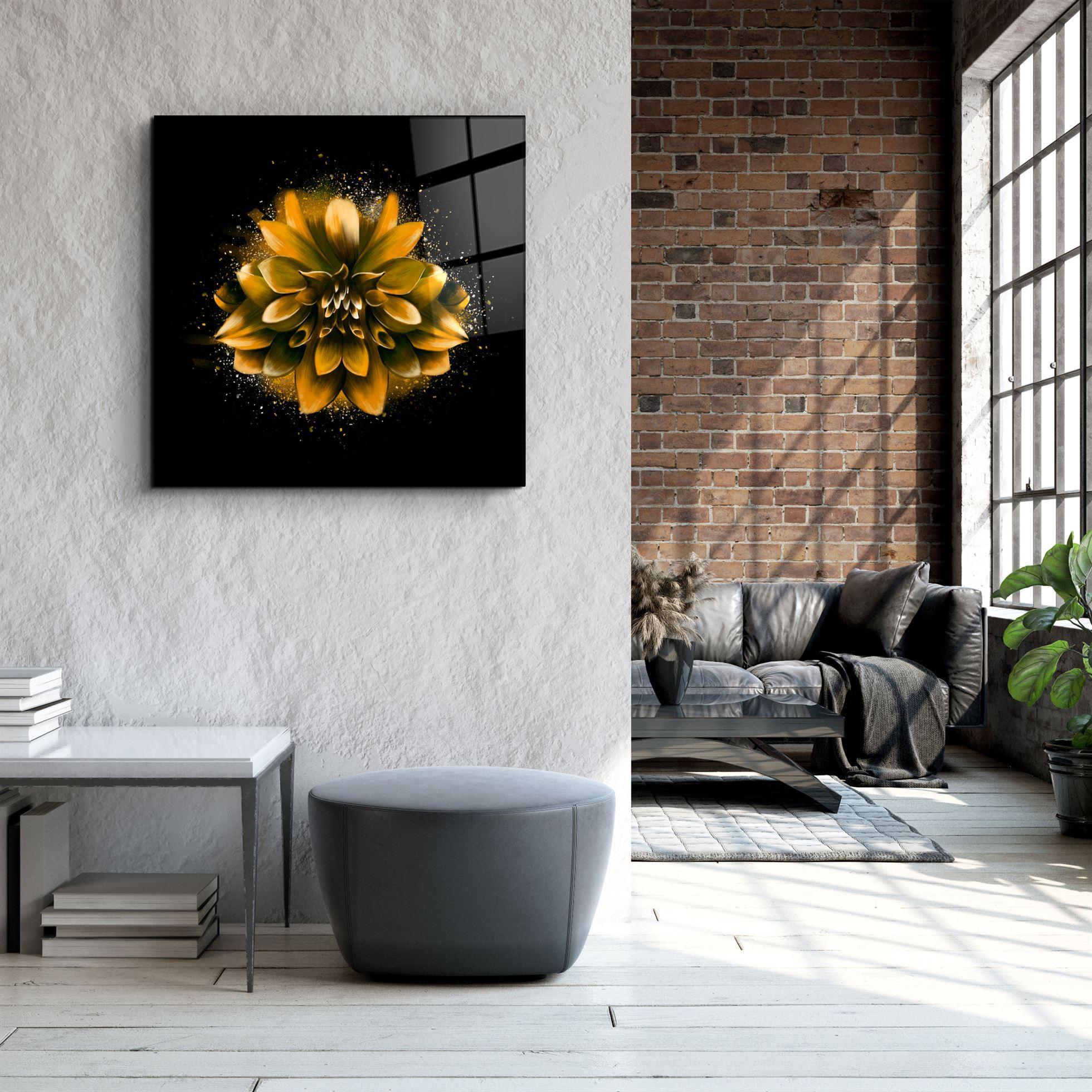 ・"Yellow Flower"・Glass Wall Art - ArtDesigna Glass Printing Wall Art