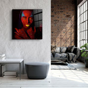 ・"Dreamer Red"・Glass Wall Art - ArtDesigna Glass Printing Wall Art