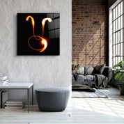 Zodiac Symbols in Black Glass Wall Art - Artdesigna