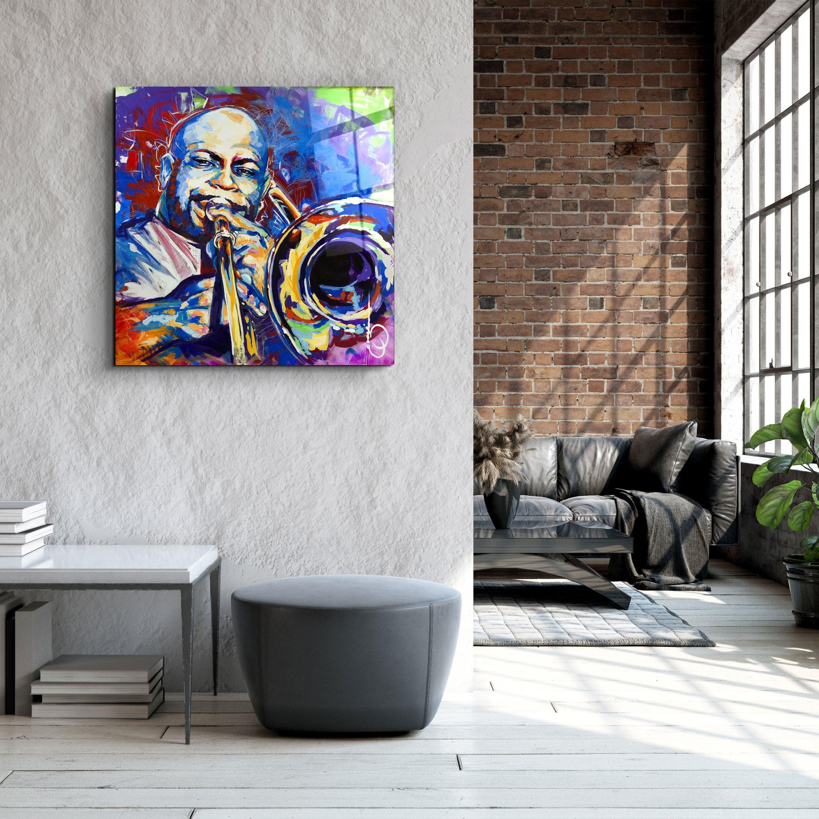 ・"Abstract Musician"・Glass Wall Art - ArtDesigna Glass Printing Wall Art