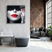 ・"Red Lips and Nails"・Glass Wall Art - ArtDesigna Glass Printing Wall Art