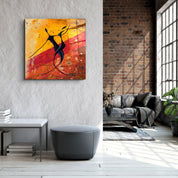 ・"Abstract Dancers"・Glass Wall Art - ArtDesigna Glass Printing Wall Art